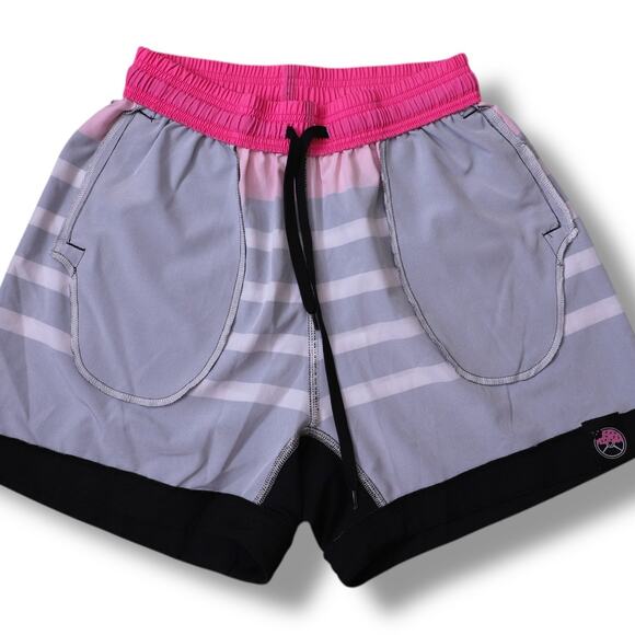Kinda Fit Kinda Fat Pink Drip Striped Quick Dry Athletic Board Shorts‎ M - Picture 3 of 9
